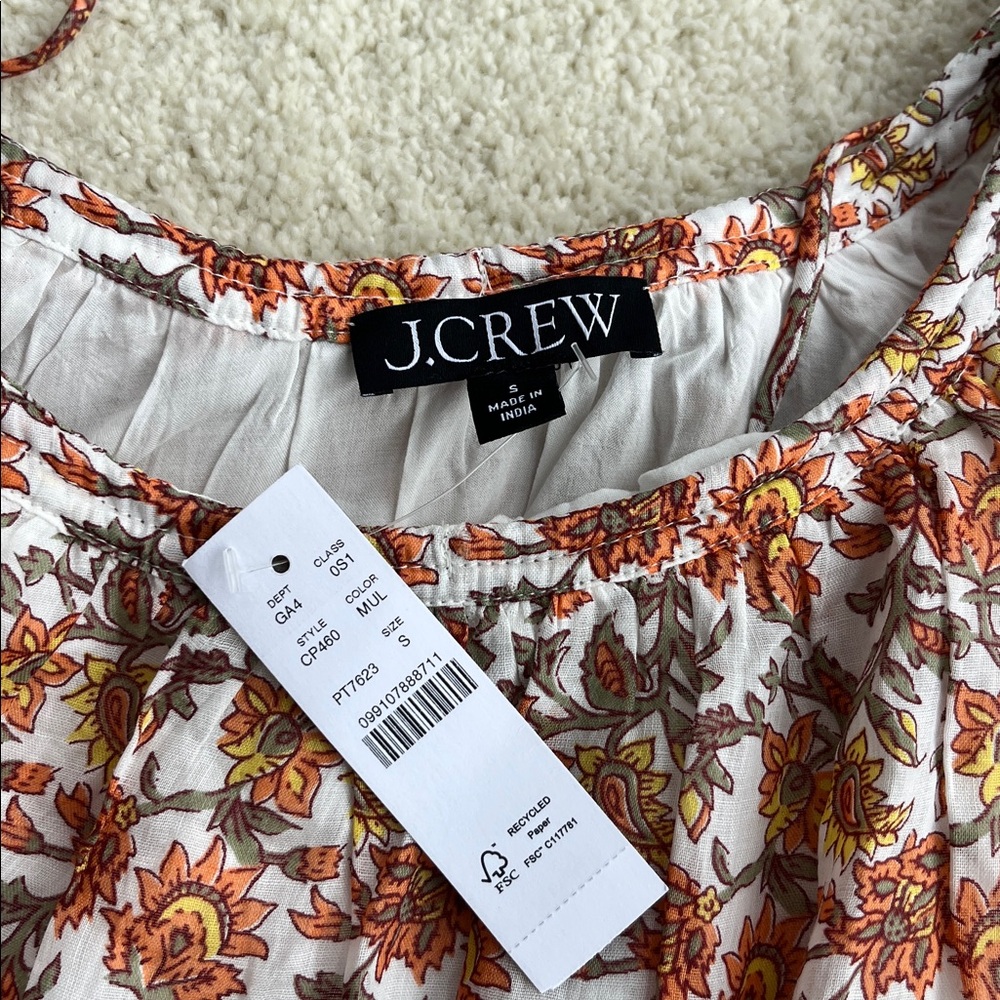 NWT JCREW Floaty tie-shoulder dress in ramie - Picture 6 of 8